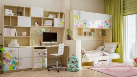 Детская комната Флёр (Белый/корпус Клен) в Липецке - lipeck.katalogmebeli.com | фото