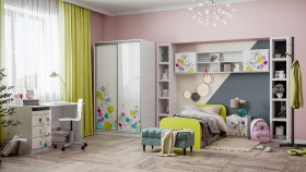 Детская комната Флер (Белый/корпус Выбеленное дерево) в Липецке - lipeck.katalogmebeli.com | фото