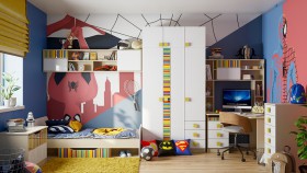Детская комната Клаксон без машинок (Белый/корпус Клен) в Липецке - lipeck.katalogmebeli.com | фото