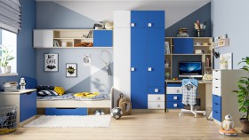 Детская комната Скай (Синий/Белый/корпус Клен) в Липецке - lipeck.katalogmebeli.com | фото