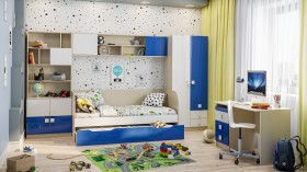 Детская комната Скай Люкс (Синий/Белый/корпус Клен) в Липецке - lipeck.katalogmebeli.com | фото