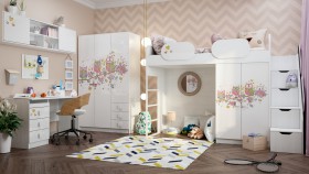 Детская комната Совушки (Белый/корпус Выбеленное дерево) в Липецке - lipeck.katalogmebeli.com | фото