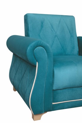 Кресло для отдыха "Порто" (велюр киви бирюза / микровельвет крем) в Липецке - lipeck.katalogmebeli.com | фото 5