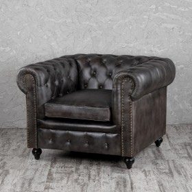 Кресло кожаное Лофт Честер (акация) в Липецке - lipeck.katalogmebeli.com | фото