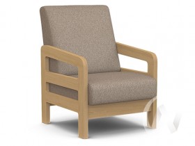 Кресло отдыха Вега-34 (бук лак/UNO CARAMEL) в Липецке - lipeck.katalogmebeli.com | фото
