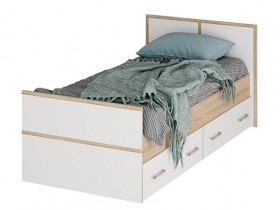 Кровать 0.9 LIGHT МС Сакура (дуб сонома/белый) в Липецке - lipeck.katalogmebeli.com | фото 2