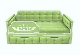 Кровать 160 серии Спорт 2 ящика 81 Фисташка (мягкие боковые накладки) в Липецке - lipeck.katalogmebeli.com | фото