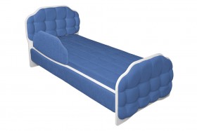 Кровать 170 Атлет 29 Синий (мягкий бортик) в Липецке - lipeck.katalogmebeli.com | фото