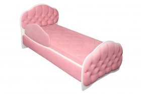 Кровать 180 Гармония 36 Светло-розовый (мягкий бортик) в Липецке - lipeck.katalogmebeli.com | фото
