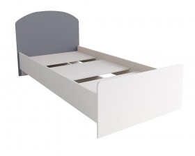 Кровать 900 КРД 900.1 Лавис (Белый софт/Серый Эмалит/корпус Белый) в Липецке - lipeck.katalogmebeli.com | фото