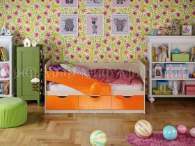 Кровать Бабочки 1,6м (Оранжевый металлик) в Липецке - lipeck.katalogmebeli.com | фото