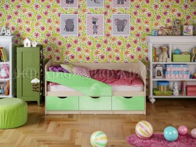 Кровать Бабочки 2,0м (Салатовый металлик) в Липецке - lipeck.katalogmebeli.com | фото
