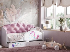Кровать детская Звездочка Белый/Розовый в Липецке - lipeck.katalogmebeli.com | фото