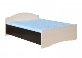 Кровать двойная 1400-1 без матраса (круглые спинки) Венге/Дуб выбеленный в Липецке - lipeck.katalogmebeli.com | фото 1