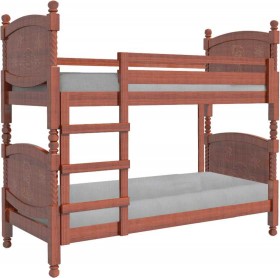 Кровать двухъярусная Валерия из массива сосны 800*1890 Орех в Липецке - lipeck.katalogmebeli.com | фото