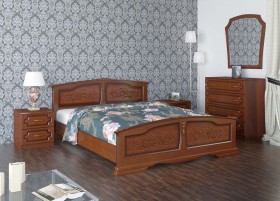 Кровать Елена из массива сосны 1200*2000 Орех в Липецке - lipeck.katalogmebeli.com | фото