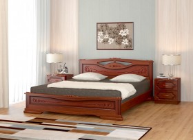 Кровать Карина-7 из массива сосны 1400*2000 Орех в Липецке - lipeck.katalogmebeli.com | фото