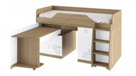 Кровать комбинированная «Оксфорд» (Ривьера/Белый с рисунком) в Липецке - lipeck.katalogmebeli.com | фото 3