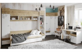 Кровать комбинированная «Оксфорд» (Ривьера/Белый с рисунком) в Липецке - lipeck.katalogmebeli.com | фото 6