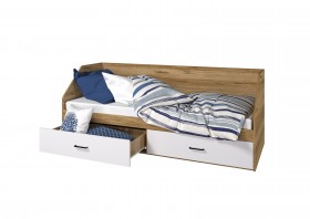 Кровать Лайт 800 с ящиками (Крафт золотой/Белый) в Липецке - lipeck.katalogmebeli.com | фото