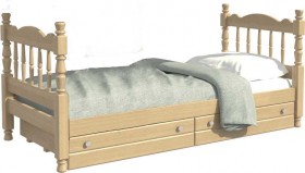 Кровать одинарная Аленка из массива сосны 800*1890 Сосна в Липецке - lipeck.katalogmebeli.com | фото 1