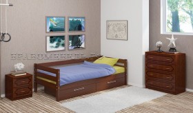 Кровать одинарная ГЛОРИЯ из массива сосны  900*2000 (Орех) в Липецке - lipeck.katalogmebeli.com | фото