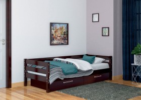 Кровать одинарная ГЛОРИЯ из массива сосны  900*2000 (Орех Тёмный) в Липецке - lipeck.katalogmebeli.com | фото