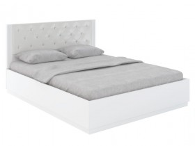 Кровать с ПМ М25 Спальня Тиффани (белый текстурный) в Липецке - lipeck.katalogmebeli.com | фото
