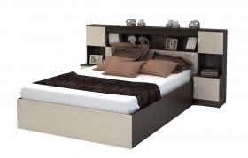 Кровать с прикроватным блоком КР 552 Спальня Basya (венге/белфорт) в Липецке - lipeck.katalogmebeli.com | фото