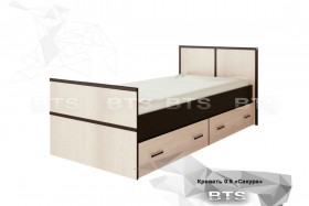 Кровать Сакура с настилом и ящиками 0,9 (Венге/Лоредо) в Липецке - lipeck.katalogmebeli.com | фото