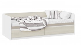 Кровать «Сканди» с 2 ящиками Дуб Гарден/Белый/Глиняный серый в Липецке - lipeck.katalogmebeli.com | фото