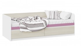 Кровать «Сканди» с 2 ящиками Дуб Гарден/Белый/Лиловый в Липецке - lipeck.katalogmebeli.com | фото