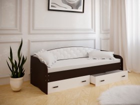 Кровать Софа-8 с мягкой спинкой (900х2000) Венге/ Белый в Липецке - lipeck.katalogmebeli.com | фото