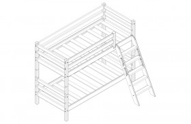 Кровать Соня вариант 12 низкая с наклонной лестницей Белый полупрозрачный в Липецке - lipeck.katalogmebeli.com | фото 3