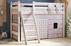 Кровать Соня вариант 6 полувысокая с наклонной лестницей Белый полупрозрачный в Липецке - lipeck.katalogmebeli.com | фото