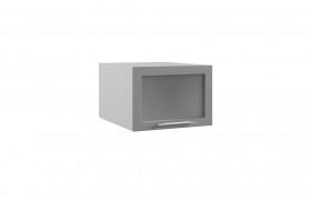 Квадро ГПГС 500 шкаф верхний горизонтальный глубокий со стеклом (Персик софт/корпус Серый) в Липецке - lipeck.katalogmebeli.com | фото