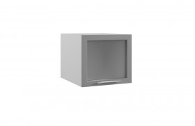 Квадро ГВПГС 500 шкаф верхний горизонтальный глубокий со стеклом высокий (Железо/корпус Серый) в Липецке - lipeck.katalogmebeli.com | фото