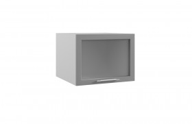 Квадро ГВПГС 600 шкаф верхний горизонтальный глубокий со стеклом высокий (Железо/корпус Серый) в Липецке - lipeck.katalogmebeli.com | фото