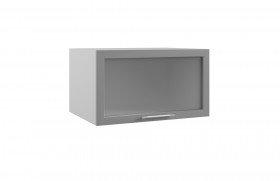 Квадро ГВПГС 800 шкаф верхний горизонтальный глубокий со стеклом высокий (Железо/корпус Серый) в Липецке - lipeck.katalogmebeli.com | фото
