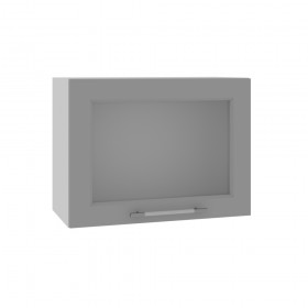 Квадро ВПГС 600 шкаф верхний горизонтальный со стеклом высокий (Персик софт/корпус Серый) в Липецке - lipeck.katalogmebeli.com | фото