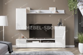 Мебель для гостиной МГС 4 (Белый/Белый глянец) в Липецке - lipeck.katalogmebeli.com | фото