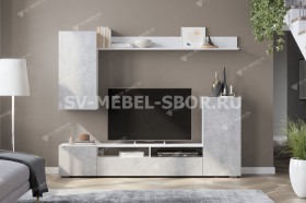 Мебель для гостиной МГС 4 (Белый/Цемент светлый) в Липецке - lipeck.katalogmebeli.com | фото 1