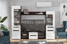 Мебель для гостиной МГС 6 (Исполнение 1/Венге/Белый глянец) в Липецке - lipeck.katalogmebeli.com | фото 1