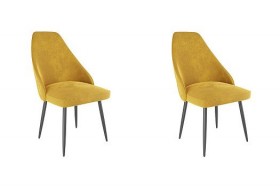 Набор стульев Милан 2 шт (желтый велюр/черный) в Липецке - lipeck.katalogmebeli.com | фото