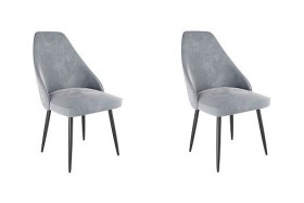 Набор стульев Милан 2 шт (серый велюр/черный) в Липецке - lipeck.katalogmebeli.com | фото