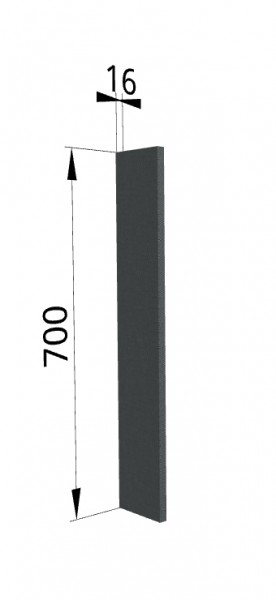 Панель торцевая ПТ 400 Квадро (для шкафа торцевого верхнего) Железо в Липецке - lipeck.katalogmebeli.com | фото