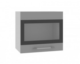 Ройс ВПГСФ 500 Шкаф верхний горизонтальный со стеклом с фотопечатью высокий (Графит софт/корпус Серый) в Липецке - lipeck.katalogmebeli.com | фото