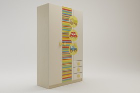Шкаф 3-х створчатый с ящиками Клаксон (Бежевый/корпус Клен) в Липецке - lipeck.katalogmebeli.com | фото