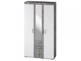 Шкаф 3-х створчатый ШК-30 МС Инстайл (бетон/белый) в Липецке - lipeck.katalogmebeli.com | фото