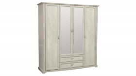 Шкаф для одежды "Сохо" (бетон пайн белый/2 ящика/зеркало) в Липецке - lipeck.katalogmebeli.com | фото